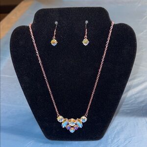 Paparazzi Rose Gold Necklace with Iridescent Stones